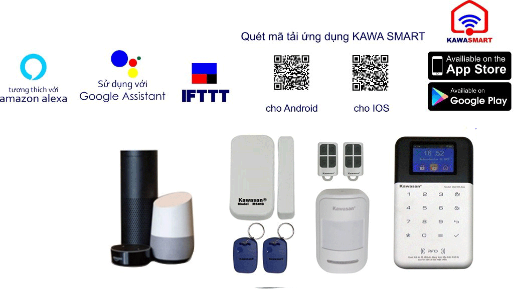 Điều khiển thông qua ứng dụng KAWA SMART 